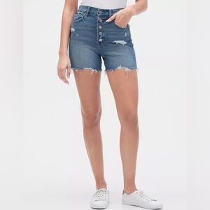 Gap High Rise Destructed Jean Shorts Size 14/32 NWT